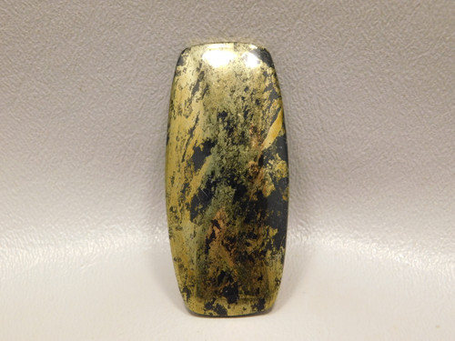 Apache Gold Cabochon Barrel Shaped Black and Gold Gemstone #17