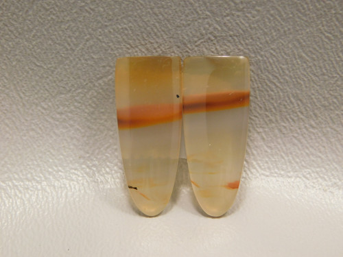 Piranha Agate Matched Pair Cabochons Bullet Tongue Shaped #6