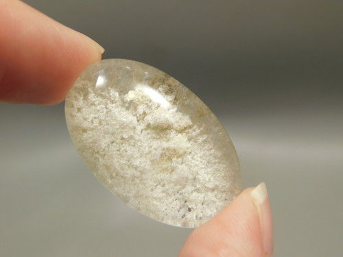 Lodolite Cabochon Stone White Included Clear Quartz #19