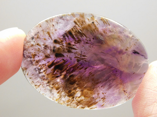 Cacoxenite Amethyst Super Seven Purple Gold Gemstone Cabochon #21