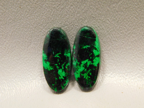 Maw Sit Sit Matched Pairs Cabochons Ovals Green Black Jade #18