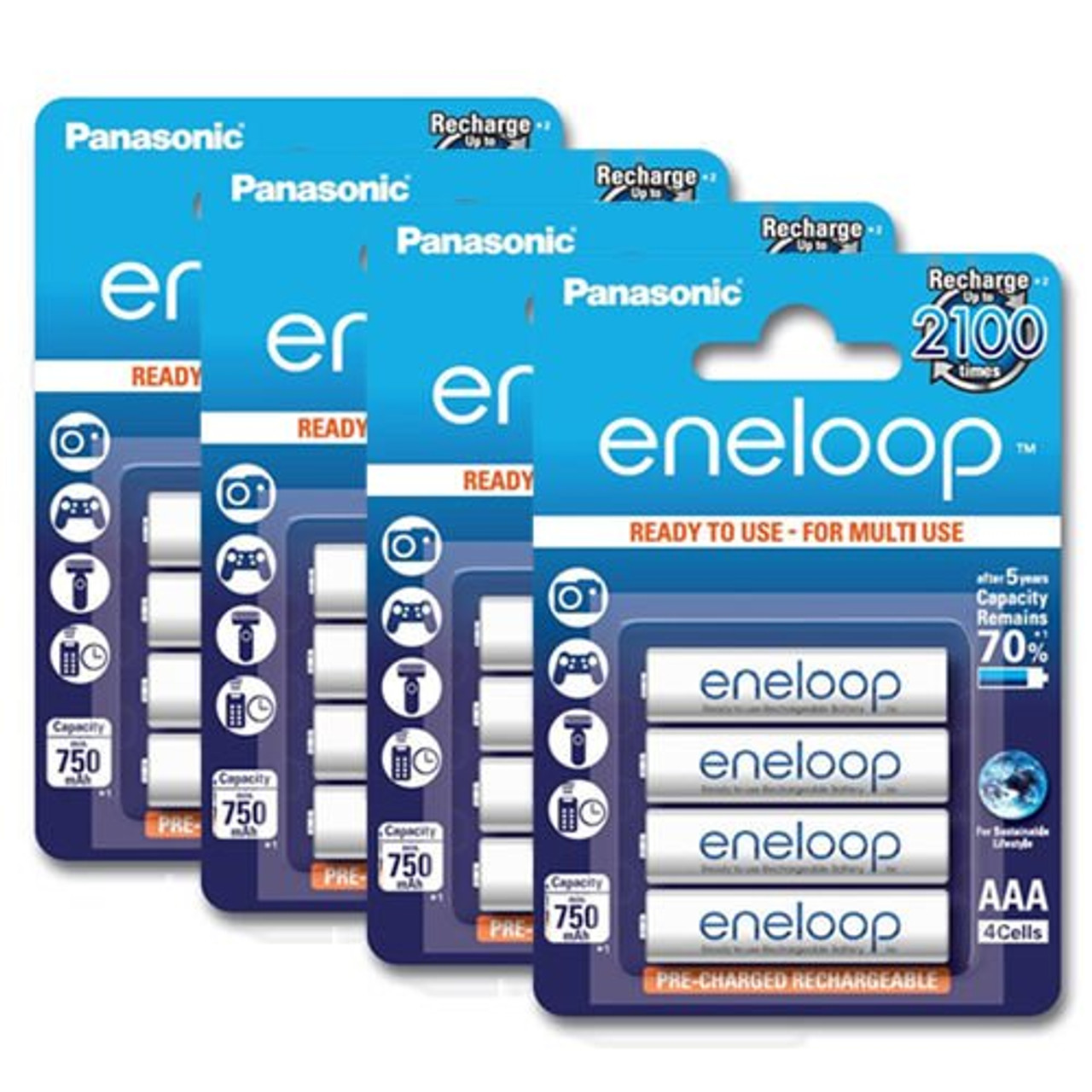 10 Panasonic Eneloop Pro AAA 950mAh Min 900mAh, High Capacity, Ni-MH  Pre-Charged Rechargeable Batteries + Free Battery Holder 