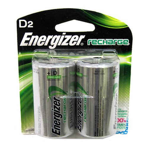 Energizer C Cell Rechargeable NiMH Battery Retail Pack 2500mAh 2 Pack 