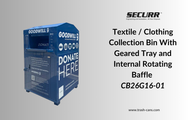 Streamline Textile Recycling with Securr's Gear-Driven Rotating Tray Collection Bin