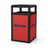 Outdoor Trash Receptacle with Bag Frame, Hinged Top, Square, 64 Gallon - AC64OW-ADVERT