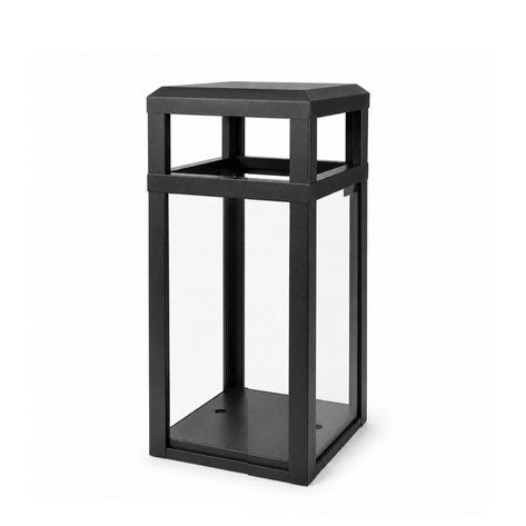 Outdoor Trash Can, Hinged Top, Square, DHS Compliant, Clear .236 Acrylic Panels, 40 Gallon - AC40OW-CS