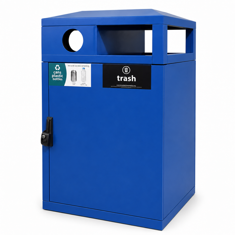 Mutlistream Double Trash Cans and Recycle Bins, 64 gals - HS64