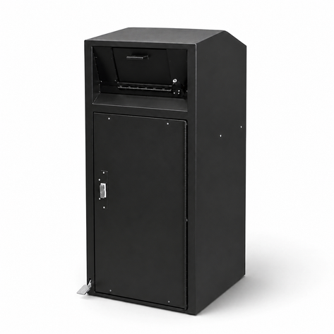 ADA Compliant, Rodent, Animal and People Resistant Trash Can. Locking Trash Can with Loading Chute | Cart Garage - Holds one 35 Gallon Poly Cart - CE135M-CH