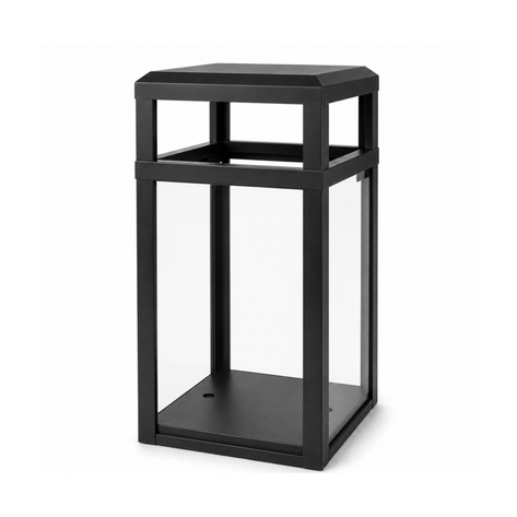 Outdoor Trash Can, Hinged Top, Square, DHS Compliant, Clear .250 Acrylic Panels, 64 Gallon - AC64OW-CS