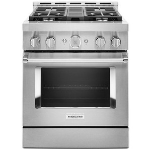 KitchenAid 30 In. Stainless Steel Smart Commercial-Style Gas Range With 4 Burners KitchenAid 30 In. Stainless Steel Smart Commercial-Style Gas Range With 4 Burners