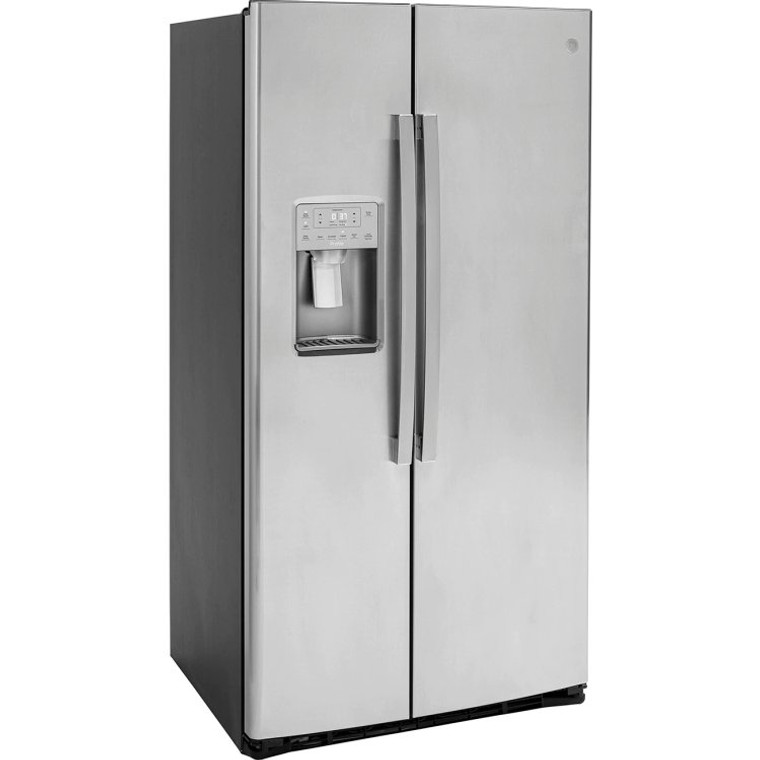 GE Profile Refrigerator Side-by-Side Counter Depth 21.9 Cu Ft in Fingerprint Resistant Stainless Steel