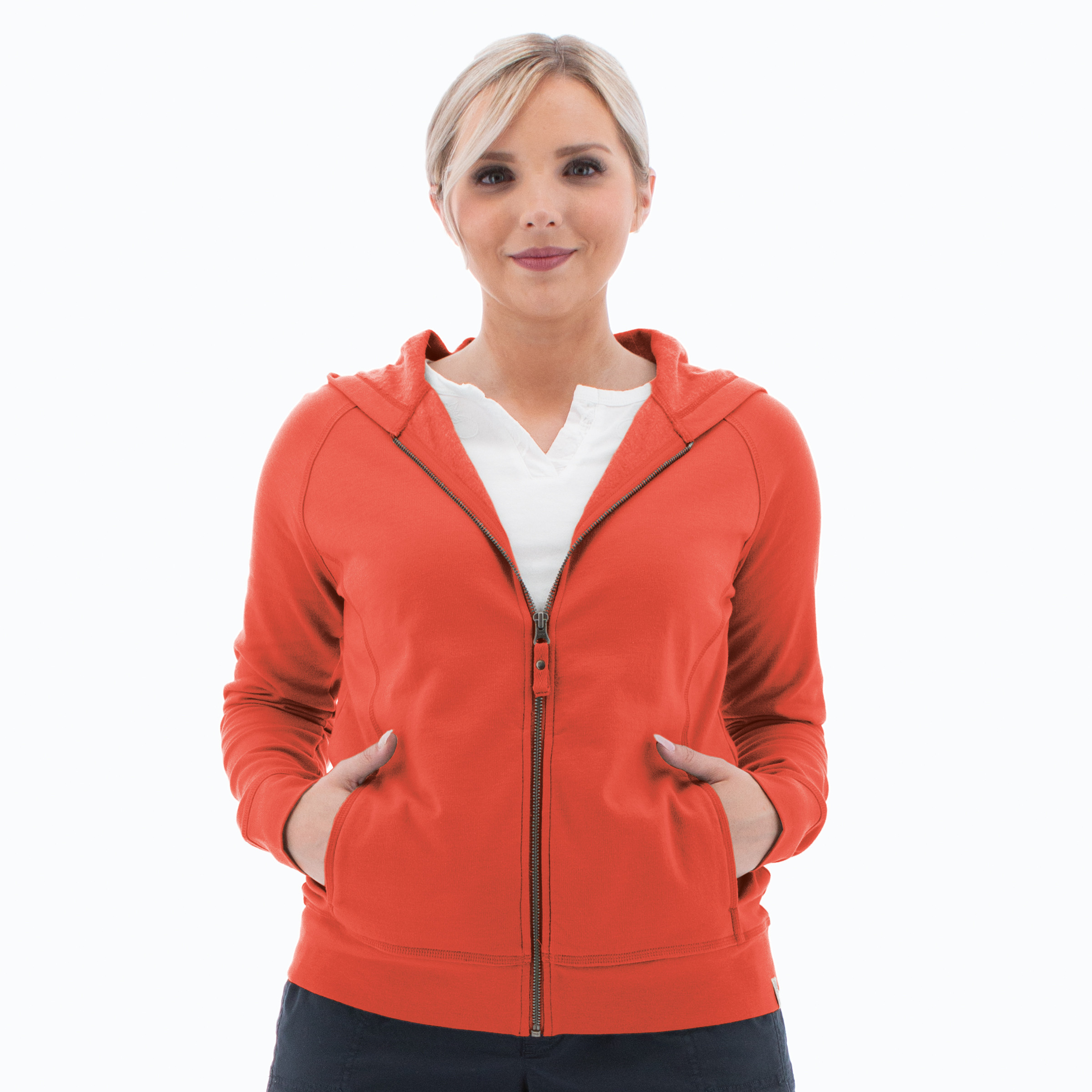 womens red zipper hoodie