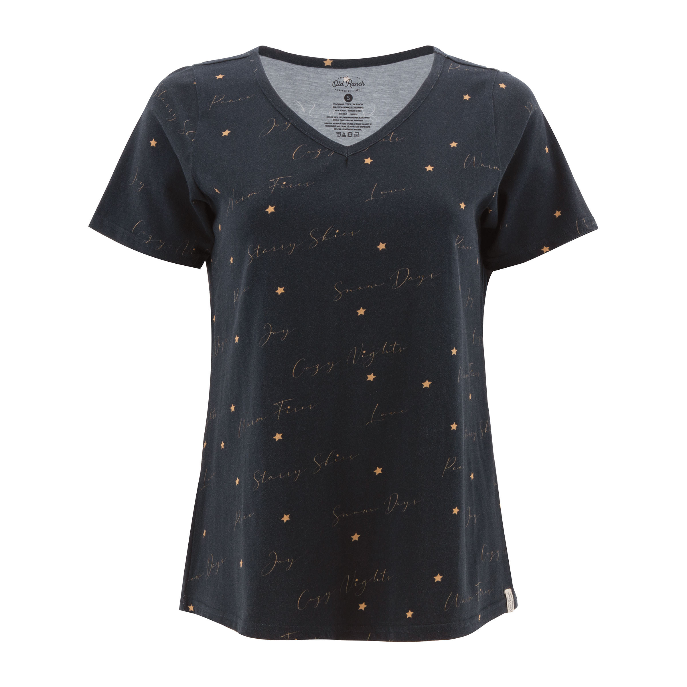Women's Winter Night Short Sleeve Pajama Top | Old Ranch Brands