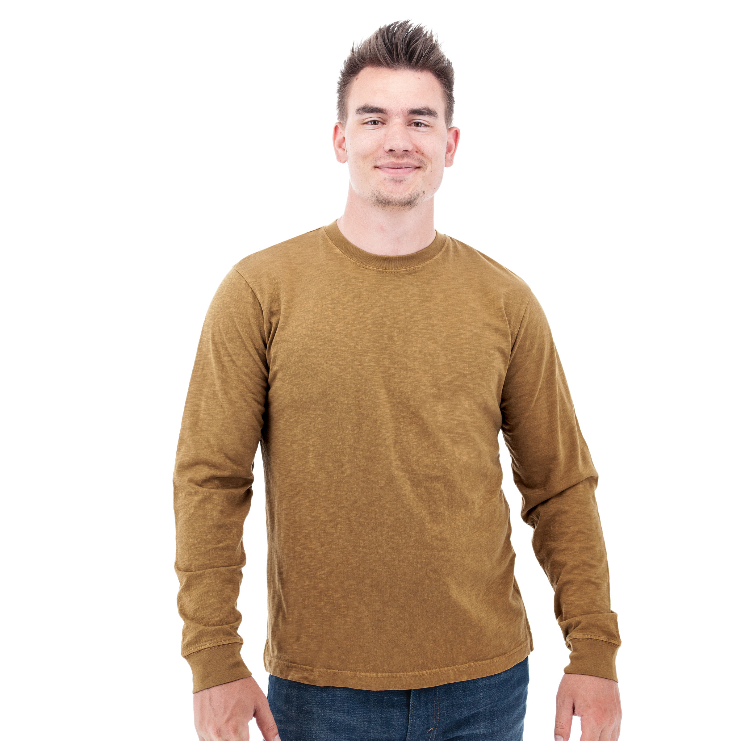 【Raucohouse】Faded washed vintage crack long sleeve Kayce Organic Long Sleeve T-Shirt | Old Ranch Brands