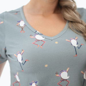 Dancing Gnome Short Sleeve Pajama Top detail