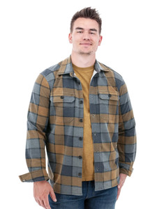 Grayson Plaid Recycled Fleece Overshirt studio alt 1