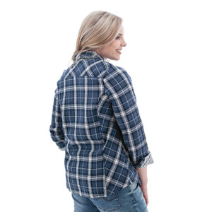 Gracie Organic Snap Plaid Shirt studio back