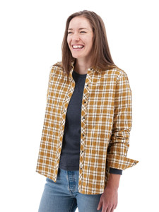 Gracie Organic Snap Plaid Shirt studio