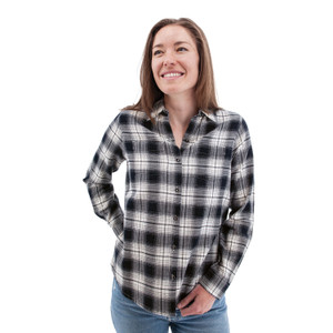 Salina Organic Plaid Shirt studio black