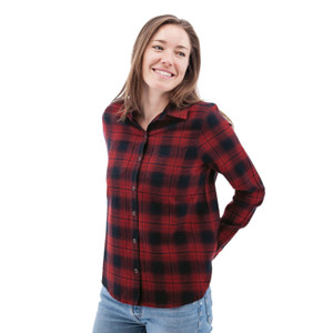 Salina Organic Plaid Shirt studio alt1 sun-dried tomato