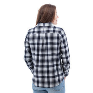 Salina Organic Plaid Shirt studio back blue