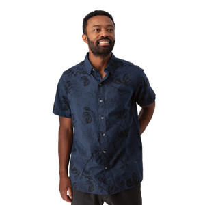 Ethan Organic Cotton Shirt studio in navy blue