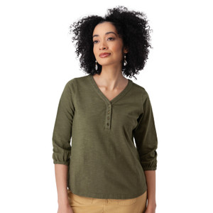 Este 3/4 Sleeve Organic Cotton Henley studio