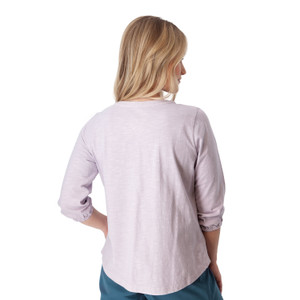 Este 3/4 Sleeve Organic Cotton Henley back