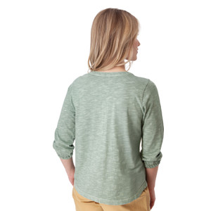 Este 3/4 Sleeve Organic Cotton Henley back