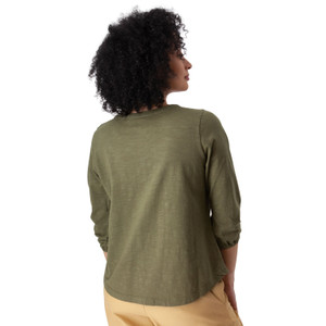 Este 3/4 Sleeve Organic Cotton Henley back