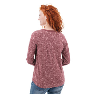 Skyla Organic Floral Henley studio back