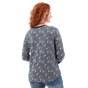 Skyla Organic Floral Henley studio back