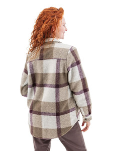 Stevi Plaid Shirt Jacket studio back