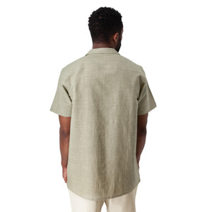 Bodi Cross-Weave Camp Shirt Green back