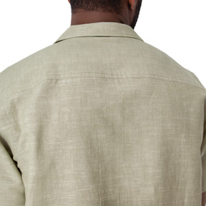Bodi Cross-Weave Camp Shirt Green back detail