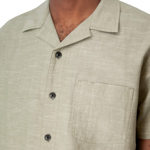 Bodi Cross-Weave Camp Shirt Green