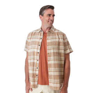 Porter Button Front Plaid Shirt studio clove