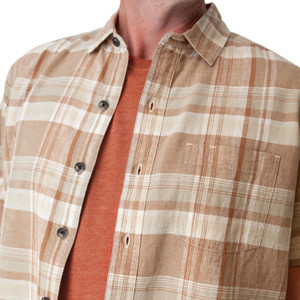 Porter Button Front Plaid Shirt studio clove detail