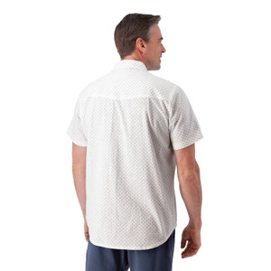 Liam Pearl Snap Printed Shirt White back