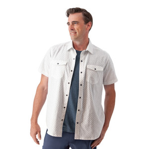 Liam Pearl Snap Printed Shirt White alt 1