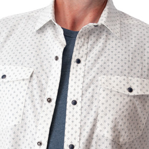 Liam Pearl Snap Printed Shirt White  detail