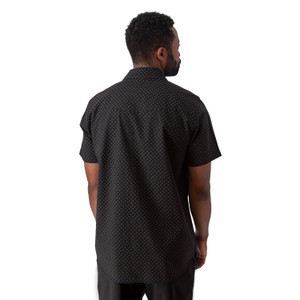 Liam Pearl Snap Printed Shirt Black back