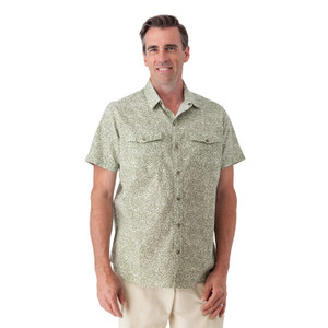 Liam Pearl Snap Printed Shirt Green alt 1