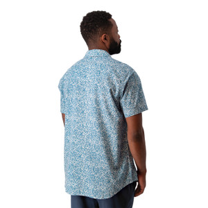 Liam Pearl Snap Printed Shirt Lake Blue back