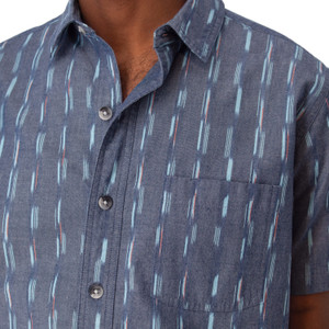 Hawke Organic Cotton Shirt Midnight Blue detail