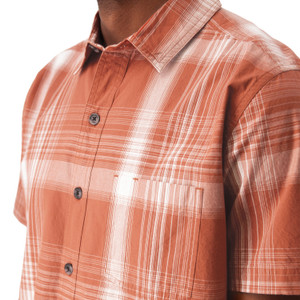 Hawke Organic Cotton Shirt Potters Clay Red detail