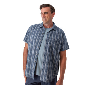 Hawke Organic Cotton Shirt Khaki Navy Blue