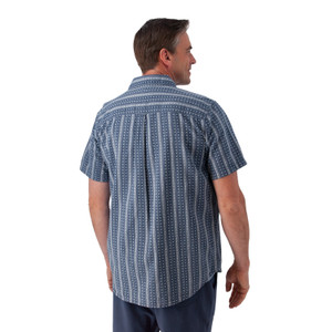 Hawke Organic Cotton Shirt Khaki Navy Blue back