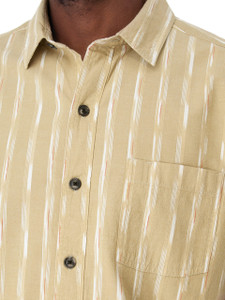 Hawke Organic Cotton Shirt Natural Tan detail