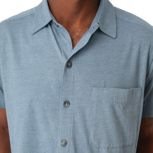 Riley Button Front Knit Shirt Spring Lake Blue detail